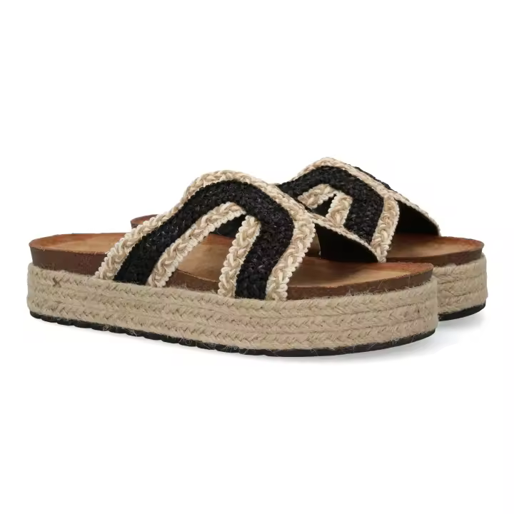 Davinia Shoes Sandalias planas de mujer con diseño trenzado, comodas para cualquier ocasion. Ideales para el dia a dia, con suela de yute, perfectas para primavera verano. Shoes&Blues.es 3U11 - 1