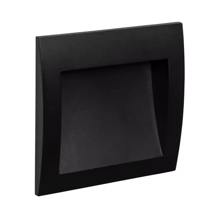 Ledkia Baliza Exterior LED 4W Empotrable Pared Cuadrado Negro Natt 2700K Blanco Cálido - 1