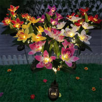 Lámpara Solar De Orquídea Con 7 Cabezas Para Jardín Exterior Decorativa LED Para Patio De Casa Luces Para Atril Y Calle Decoración De Navidad - details 6