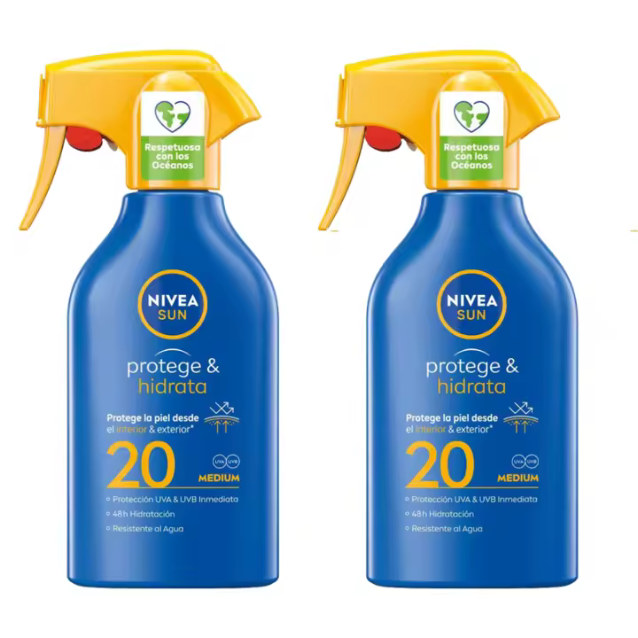 PACK DE DOS NIVEA SUN SPRAY PISTOLA FP-30/ FP-50 270ML.PROTEGE  BRONCEA ,NIVEA SUN SPRAY PISTOLA FP-20/FP-30  270 ML.PROTEGEHIDRATA - 1