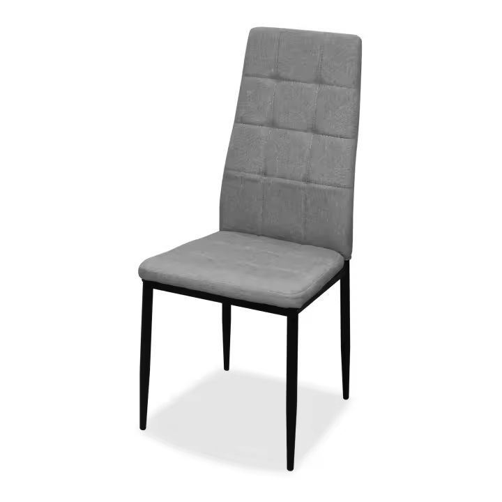BATZAR Silla de Comedor Elegance | Pack 6 Unidades | Tapizado Gris y Beige | Estructura Metálica Resistente | Diseño Contemporáneo - 1