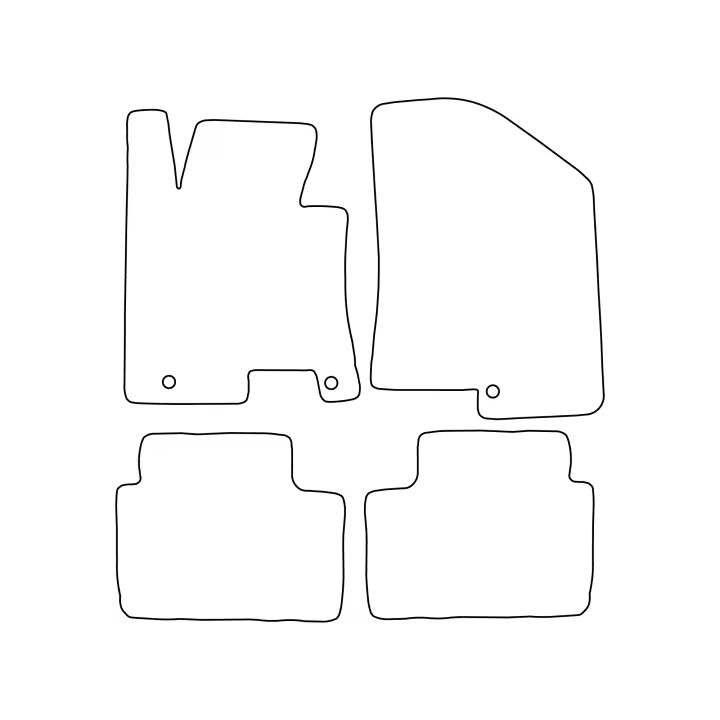 Juego completo de alfombrillas de terciopelo para Kia Ceed II 2012-2018 - acabado negro - 1