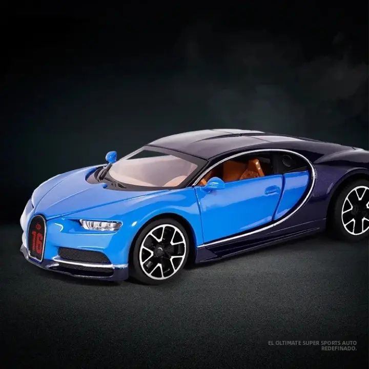 Bugatti Chiron Coche De Juguetes De Aleación 1/32 Con Sonido Y Luz Vehículos Miniatura De Metal Para Coleccionar Juguete Educativo Para Niños - 1