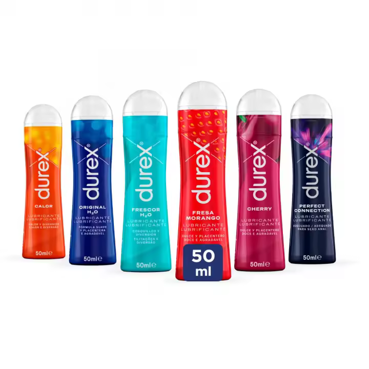 Lubricantes Durex 50ml, para sexo seguro. Descubre el tuyo y disfruta. Original, Calor, Frescor. Fresa y Perfect Connection - 1