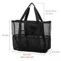 Mesh Beach Bag Waterproof Sandproof - Large Tote Pool Bag for Women Vacation Essentials Beach Accessories - details 2