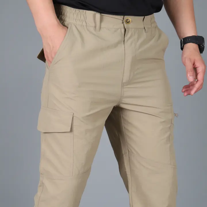 Pantalones Para Hombre Resistentes Al Agua With Múltiples Bolsos Trabajo Al Aire Libre Casual Para Acamppar Y Senderismo - 1