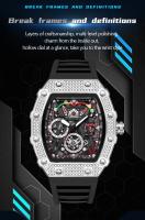 Reloj De Cuarzo Para Hombre OFNS 7105 Creativo Hueco Con Luz Nocturna Y Calendario Resistente Al Choque Y Agua Bandeja De Silicona Estilo Casual - details 3
