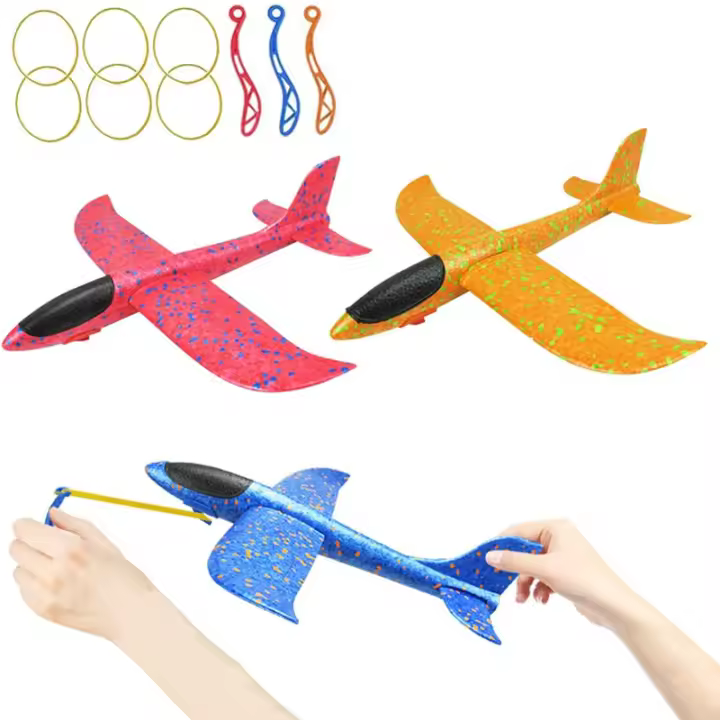 Avión De Tiro De Espuma De Goma 13.5'' Juguete De Catapulta Para Exteriores Regalo Para Niños Avión Saltarín Sin Batería Apto Para Edades 3-18+ - 1