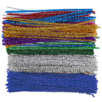 MIUSIE 100Pcs Stems De Tinsel Brillante Para Manualidades DIY Paja De Cucullina Peluda Y Torcida Material De Lana Raíz Herramientas De Artesanía - details 6