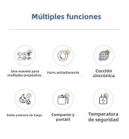 Cocina Eléctrica Doble Capa 220V Con Functions De Arroz a La Estiba Verduras Y Sopa Inteligente Antiadherente Para El Hogar Con Enchufe EU - details 1