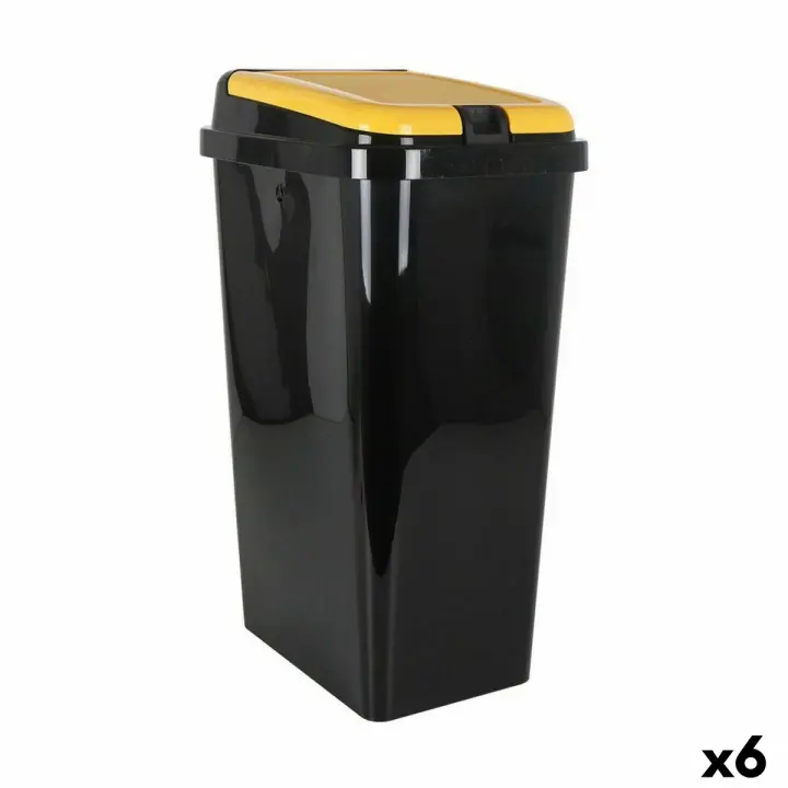 Cubo de Basura para Reciclaje Tontarelli Amarillo 45 L (6 Unidades) - 1