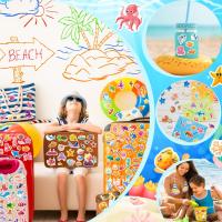 Pegatinas Impermeables De Mar Para Niños Decoraciones De Animales Submarinos Para Botellas De Agua Fiestas De Cumpleaños Suministros De Manualidades - details 4