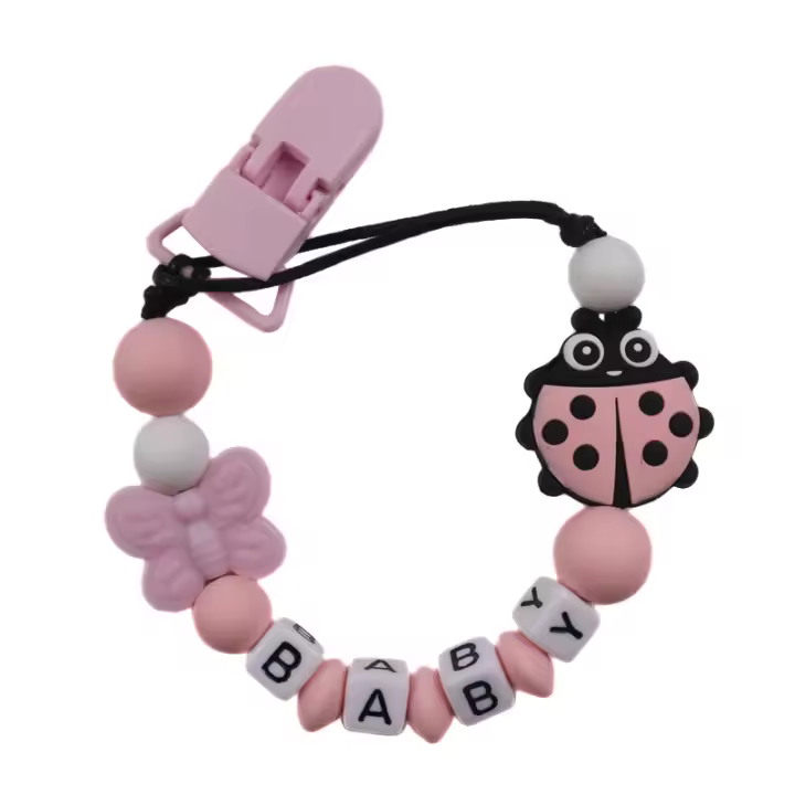 Cadena para chupete de bebé, cadena de silicona con clip para chupete, mordedor para bebé, cadena anticaída, productos para bebés - 1