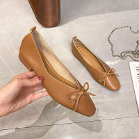 Zapatos Planos Elegantes De Mujer Con Punta Cuadrada Y Tacón Bajo Estilo Coreano Mary Janes Color Negro Suela Suave Para Oficina Y Carrera - details 5