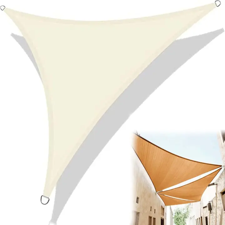 Toldo triangular impermeable con protección solar, 95 % resistente a los rayos UV, para patio, terraza, balcón, pérgola y jardín. - 1