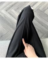 Pantalones De Trabajo Mujer Estilo Casual Cintura Alta Botones Talla Grande Color Caqui Largo Hasta El Tobillo Trasero Ancho - details 34