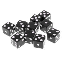 Juego De Dados Acrílicos 10 Piezas 6 Cara 16MM D6 Patrón Grabado Poliedro Para Juegos De Mesa RPG Dungeons And Dragons - details 2