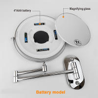 Espejo De Baño Plegable De 8 Pulgadas Negro Con Luz Y Ajuste De Intensidad Iluminación Para Maquillaje Espejo De Vanidad Magnificado 10x Montado En La Pared - details 14