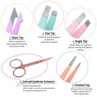 Set De 6 Pinzas Profesionales De Acero Inoxidable Para Mujeres Y Hombres Pinzas De Precisión Para Cejas Y Pelos Enganchados - details 4
