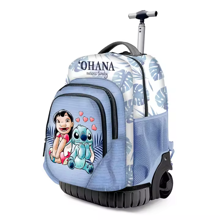 KARACTERMANIA - Disney Lilo y Stitch Couple Mochila Escolar con Ruedas Trolley GTS FAN - 1
