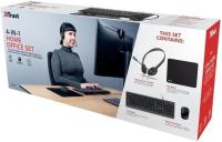 Trust Primo Home Office Set Pack Teclado + Ratón + Auriculares + Alfombrilla Negros - details 4