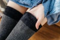 Calentadores De Pierna De Algodón Para Mujer Invierno Gaiter Alto Rodilla Manguito Largo Suave Calcetines De Lana Tejidos Cubierta De Pie Topper - details 47