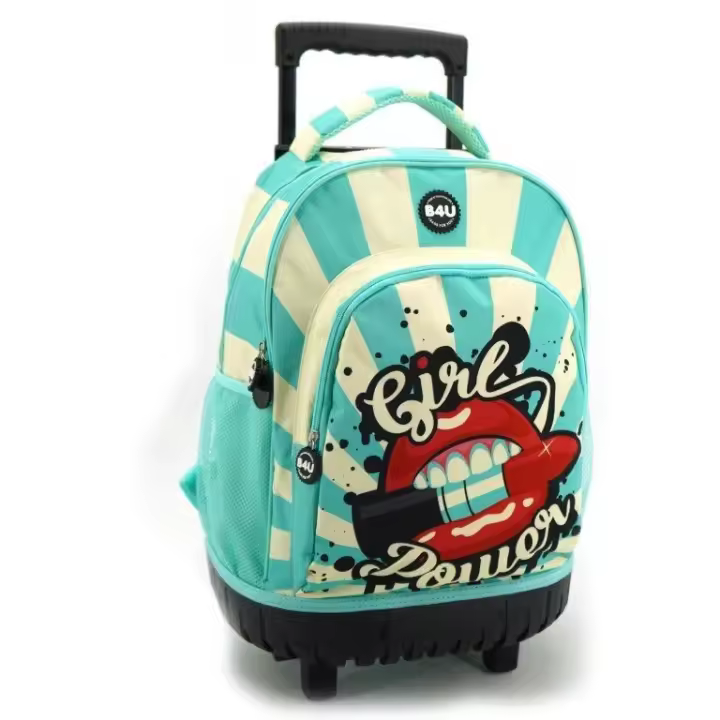 Bolsos Hf Trolley Grande B4U Lips Producto Oficial Producto Escolar Niños y Niñas Mochilas Infantiles con Ruedas - 1