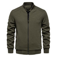2024 Modelo de primavera y otoño Cuello alto Nueva chaqueta de color sólido para hombres Chaqueta casual Moda Ropa de hombre delgada - details 5