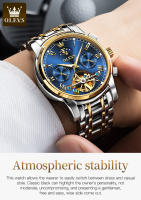 Reloj De Pulsera Automático Para Hombre OLEVS 6617 Lujo Esqueleto Hueco Flywheel Calendario Resistente Al Agua Fase Lunar Acero Inoxidable Romano - details 1