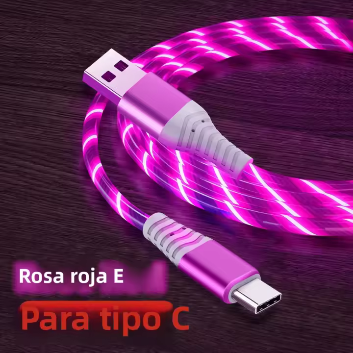 Cable USB Tipo C Luminoso NNBILI 3 En 1 Con Luz LED Para Fiestas Carga De Teléfono Compatible Con Xiaomi iPhone 14 Samsung S24 Accesorios De Teléfono - 1