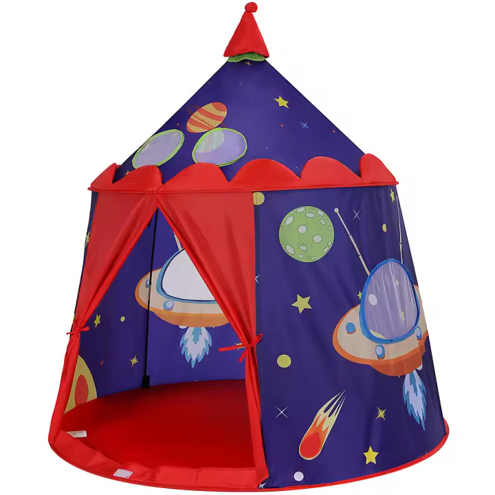 SONGMICS Tienda de Juegos, Castillo para niños, casa de Juego para Interiores y Exteriores, portátil, con Bolsa de Transporte, Regalo, Certificado por EN71, Azul - 1