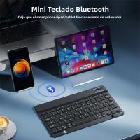 Teclado Bluetooth Inalámbrico Con Ratón Para IOS Android Windows Tablet iPad Air Mini pro Español Coreano Portugués Ruso Incluye Batería - details 4