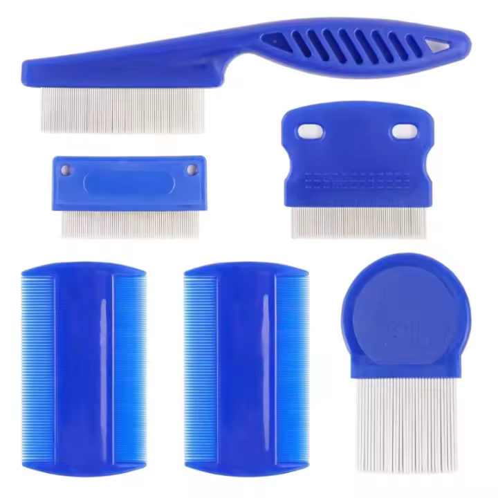 Peine Para Mascotas 6 Piezas/Automóvil Herramienta De Aseo Para Perros Y Gatos Elimina Piojos Y Alienta Cabello Fino - 1