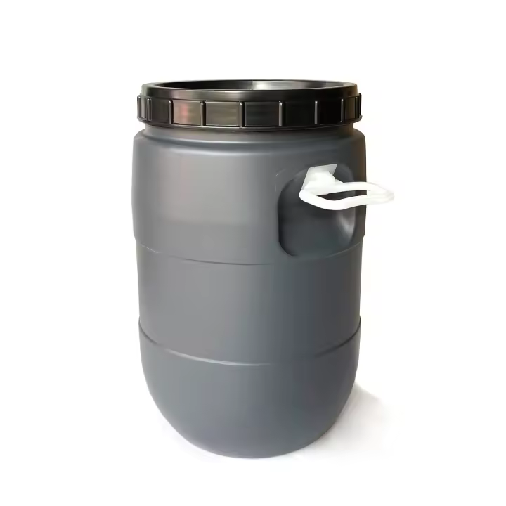 Bidon de boca ancha de 30 litros | Con Asas | Gris y Negro - 1