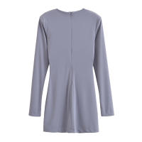 Vestido De Moda Con Cuello En V Profundo Estilo Europeo Y Americano Para Mujer Con Cinturón Y Pliegues Slim De Manga Larga Para Otoño - details 14