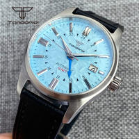 Reloj Automático Tandorio NH34 Para Hombres 39mm GMT Pilot Diversión AR Cristal De Zafiro Fecha Resistente Al Agua 20BAR Moda Relojes De Pulsera De Acero Inoxidable - details 29