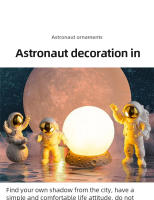 Ornamentos De Astronauta Para Luces De Luna Resina Figura De Estatua Para Decoración De Oficina Y Hogar Regalos Para Niños En Navidad - details 0