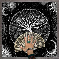 Mantel De Taro Con Doce Constelaciones Y Cielo Estrellado 1pc Decoración De Juego De Tarot Estilo Moderno Poliéster 100% - details 56