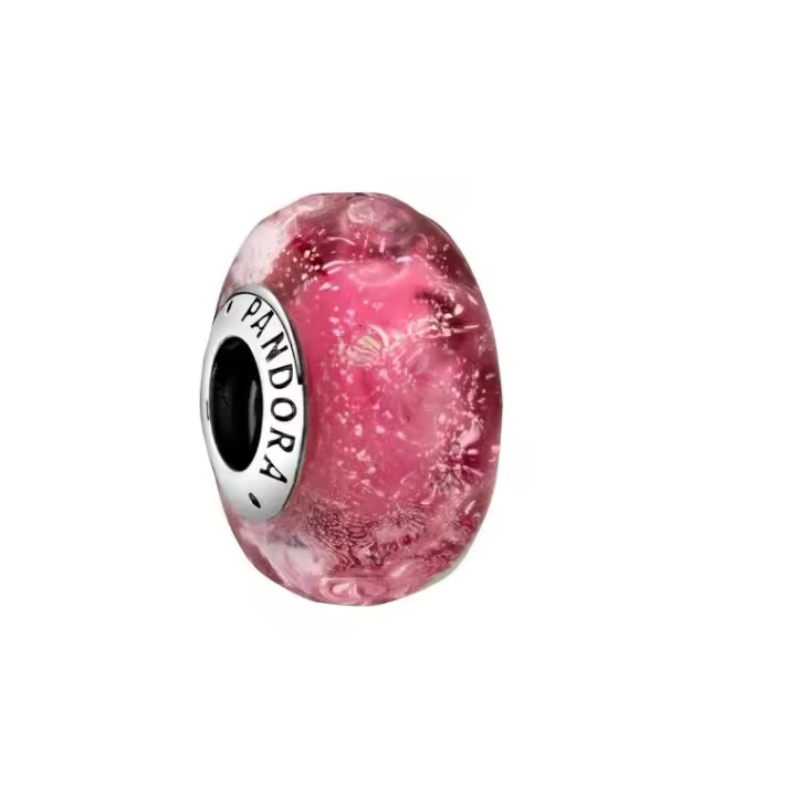 PANDORA Colours Dije con diseño ondeado de cristal de Murano, Comes con embalaje de Caja De Regno original. - 1
