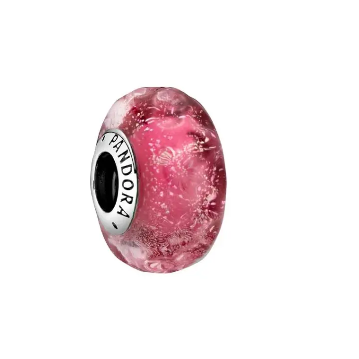 PANDORA Colours Dije con diseño ondeado de cristal de Murano, Comes con embalaje de Caja De Regno original. - 1