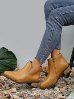 SP Botas Chelsea nuevo Botas de Mujer Botas Gruestas Tacón Bajo Botas de cuero botines retro Primavera y botas individuales Botas Cortas Mujer, - details 5