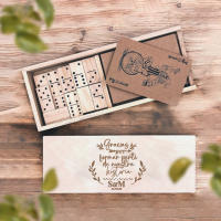 RegaloVip.es - Juego PERSONALIZABLE, juego de madera domino y cartas, regalos personalizados, detalles de boda, detalles de bautizo, detalles de comunión, regalos originales. - details 0
