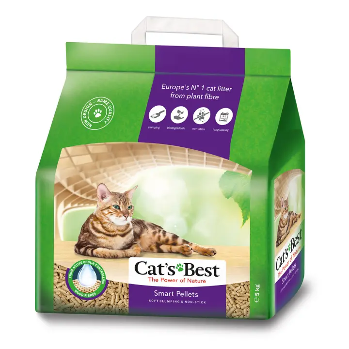 LECHO ECOLÓGICO GATOS CAT'S BEST SMART PELLETS 5KG - 1