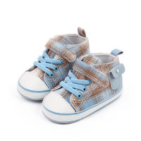 Zapatillas De Lona Para Bebé Primera Caminata Suave Algodón Moda Casual Zapatillas De Pre-walking Para Niños Y Niñas 0-6-12 Meses Azul/Negro/Rosa - details 9
