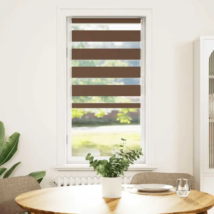 Estor cebra marrón 55x150 cm tejido ancho 50,9 cm poliéster - 1