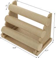Organizador de joyas de 3 niveles para pulseras y brazaletes, expositor desmontable para relojes, collares, pendientes, diademas y ropa de cama. - details 0