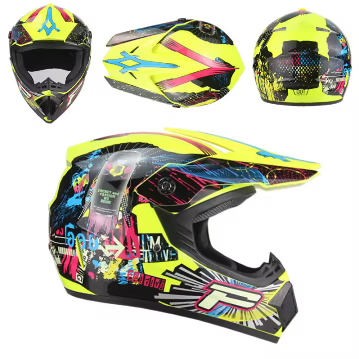Casco Bicicleta Adulto Montaña,Casco De Descenso para Jóvenes Adultos Regalos Gafas Máscara Guantes BMX MTB ATV Bicicleta Carrera Integral Integral Casco - 1