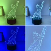 Luz De Noche 3D Del Gato Atrayente Con Interfaz USB Luz Decorativa De Ambiente Regalo De Fiestas Para Amigos Luz De Mesa - details 4