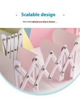 Estante De Libros Telescópico Y Duradero Para Estudiantes Y Oficina Organizador De Escritorio Multicolor Metal - details 4