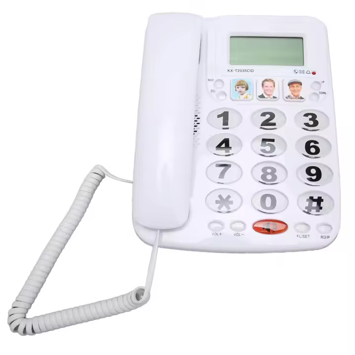 Teléfono Fijo Rainbow Walker para Personas Mayores. Teclas y Botones Grandes, Pantalla LCD, Manos Libres - 1